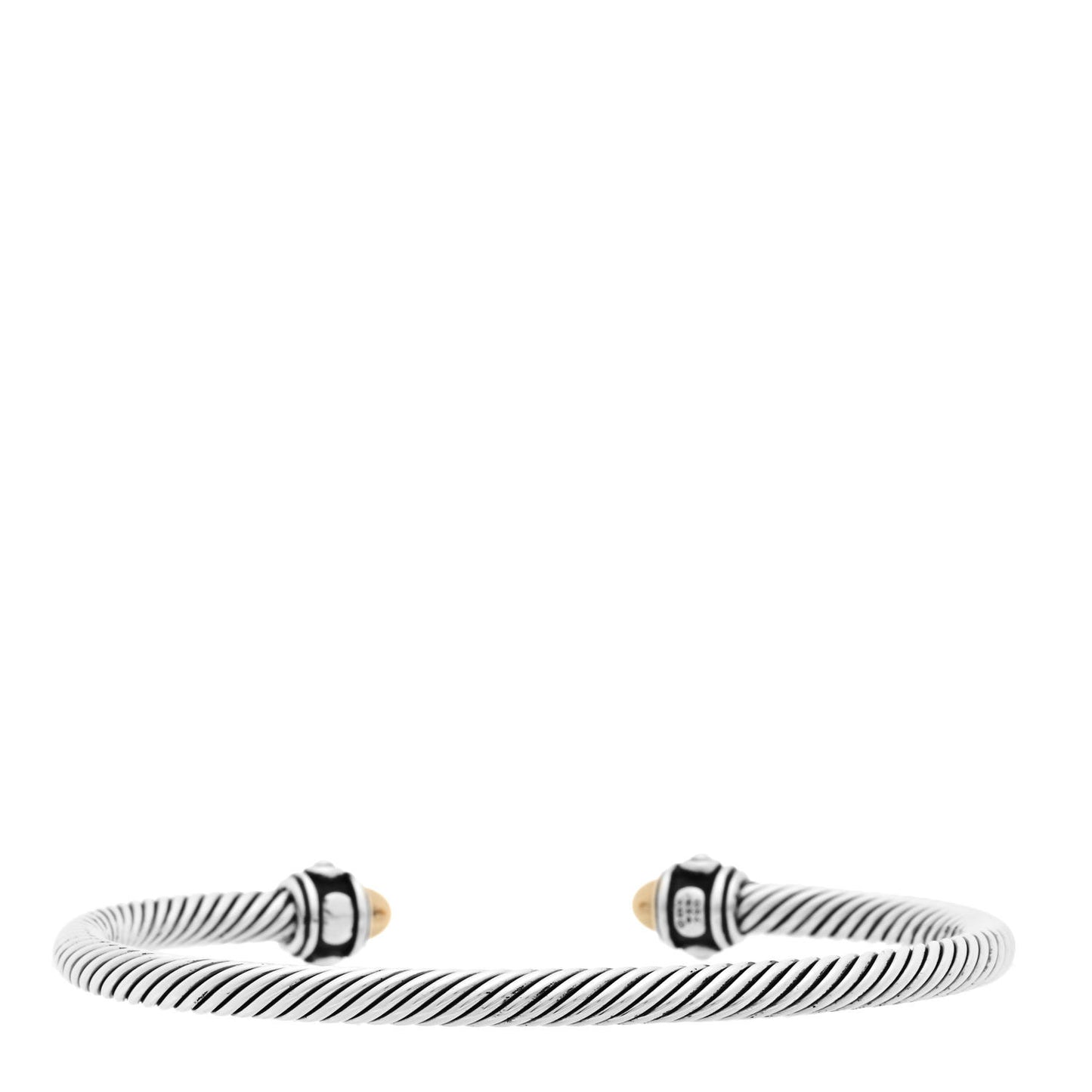 Sterling Silver 18K Yellow Gold 4mm Cable Renaissance Bracelet