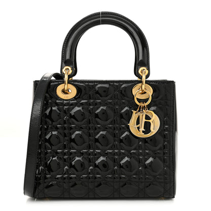 Christian Dior Patent Cannage Medium Lady Dior Black 1 of 12