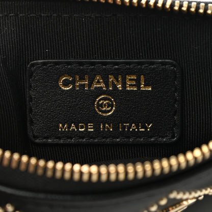 Chanel Shiny Lambskin Studded Rock The Diamond CC Small Cosmetic Case Black 6 of 8