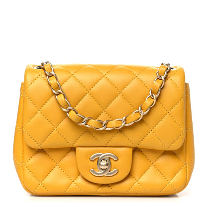 Chanel Lambskin Quilted Mini Square Flap Yellow 1 of 13