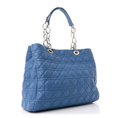 Christian Dior Lambskin Cannage Large Dior Soft Shopping Tote Blue 3 of 12
