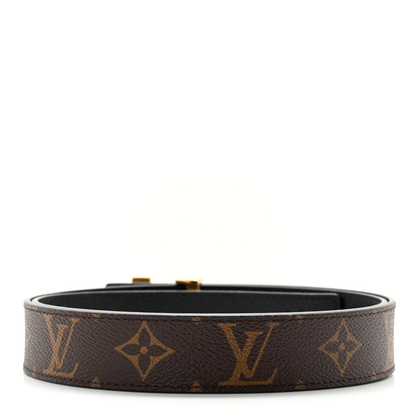 Calfskin Monogram 30mm LV Initiales Reversible Belt 85 34 Black