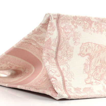Christian Dior Canvas Toile De Jouy Embroidered Medium Book Tote Pink 7 of 8