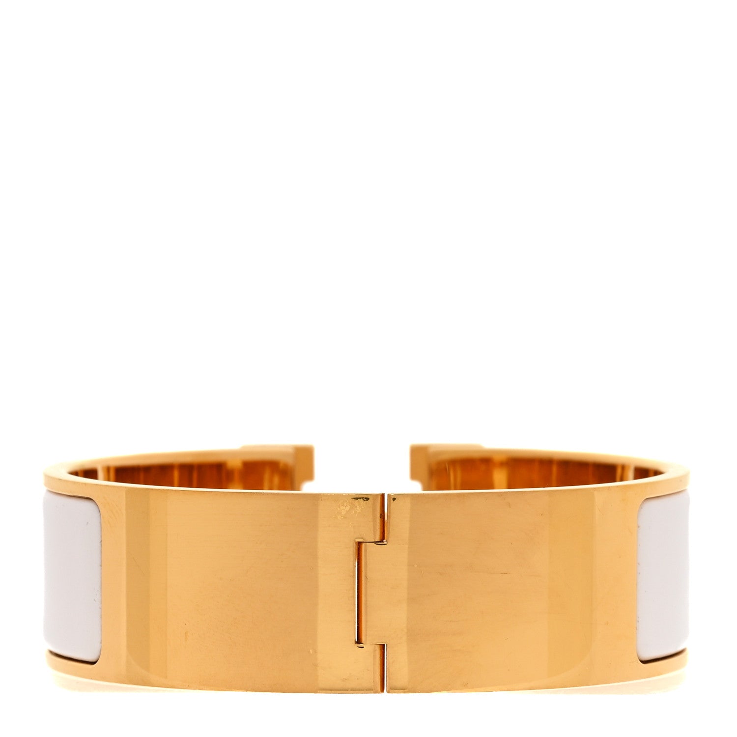 Hermes Enamel Wide Clic Clac H Bracelet GM White 3 of 5