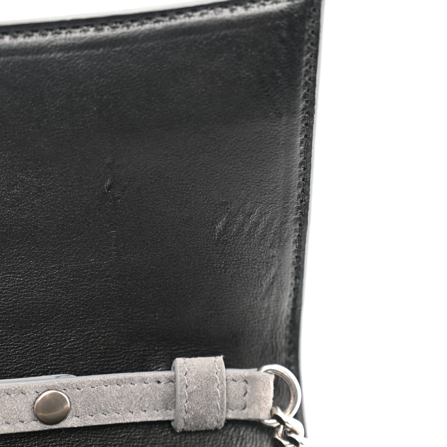 Strass Suede Hourglass Chain Bag Smoke Grey Crystal