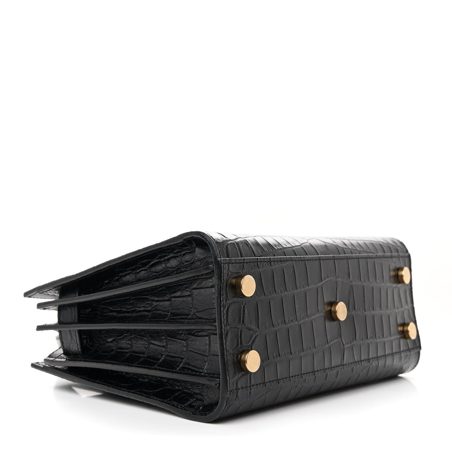 Calfskin Crocodile Embossed Nano Sac De Jour Black