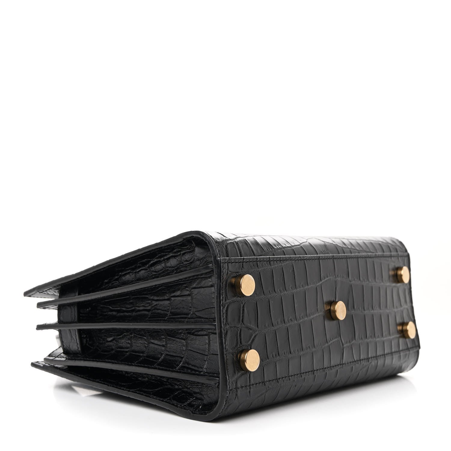Saint Laurent Calfskin Crocodile Embossed Nano Sac De Jour Black 4 of 10