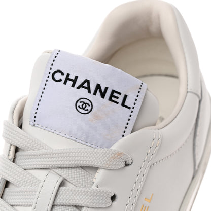 Chanel Calfskin Womens CC Logo Sneakers 37 White 13 of 16