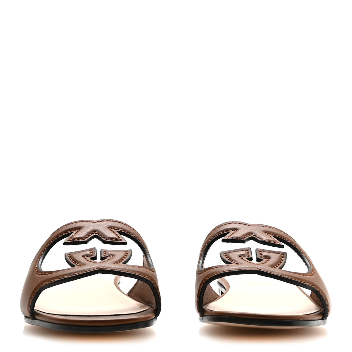 Gucci Cosmos Softy Calfskin Interlocking G Cut Out Slide Sandals 36.5 Cuir 3 of 8