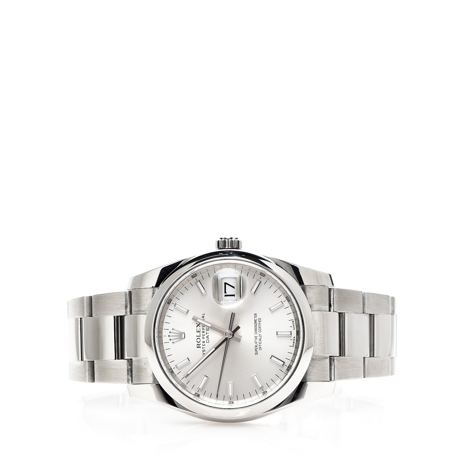 Rolex Stainless Steel 34mm Oyster Perpetual Date Watch Silver 115200 2 of 6
