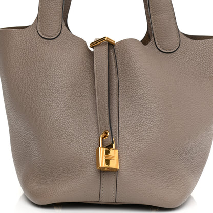 Hermes Taurillon Maurice Picotin Lock 18 PM Gris Asphalte 7 of 8