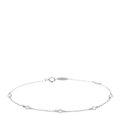 Tiffany Platinum Diamond .30ctw Elsa Peretti Diamonds by the Yard Station Bracelet 1 of 5