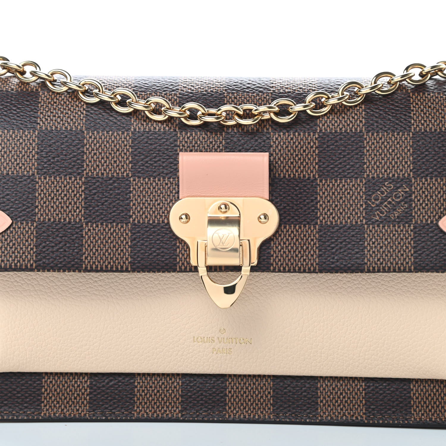 Louis Vuitton Damier Ebene Vavin Chain Wallet Creme 8 of 10