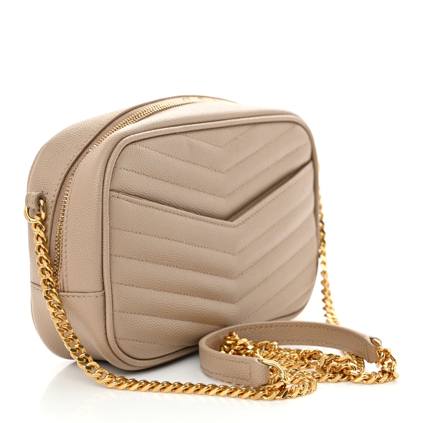Grain De Poudre Matelasse Monogram Mini Lou Camera Bag Dark Beige