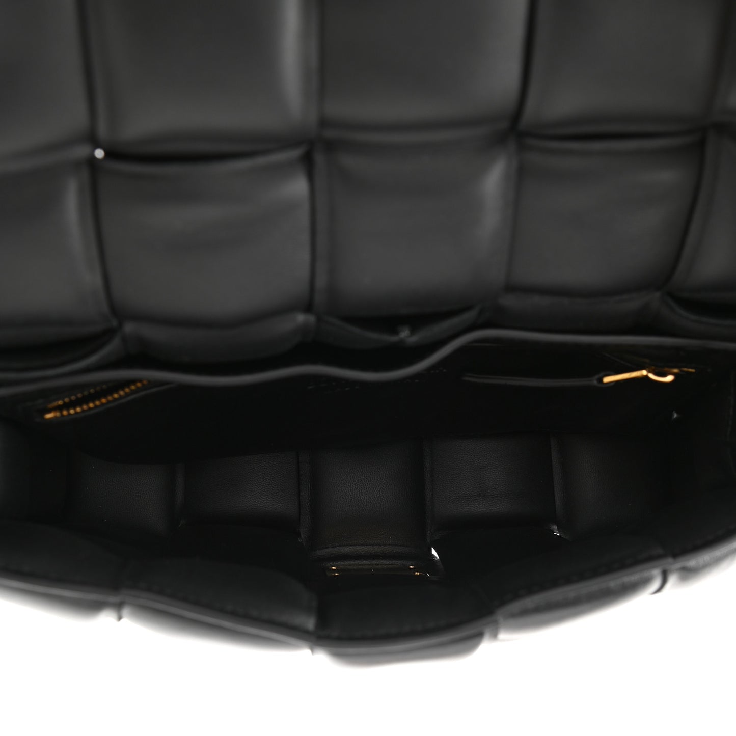 Nappa Maxi Intreccio Padded Cassette Crossbody Bag Black