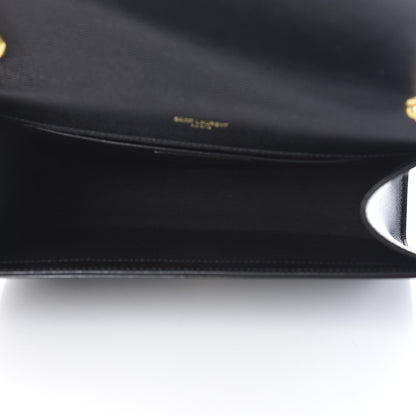 Saint Laurent Grain De Poudre Medium Classic Monogram Kate Satchel Black 6 of 12