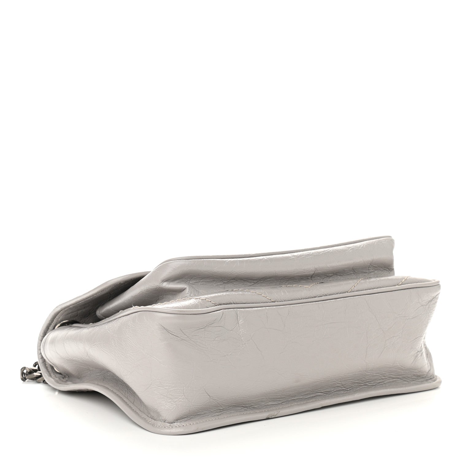 Saint Laurent Crinkled Calfskin Matelasse Monogram Medium Niki Chain Satchel Ivory 4 of 8