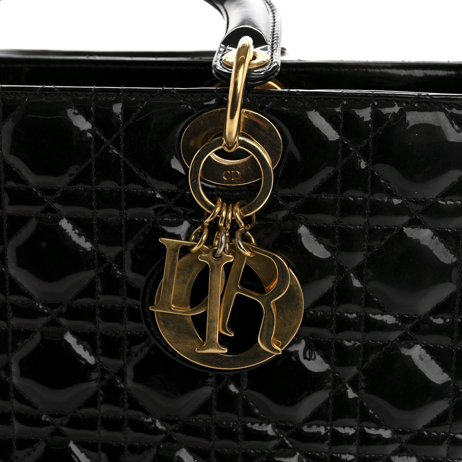 Christian Dior Patent Cannage Large Lady Dior Black 11 of 15