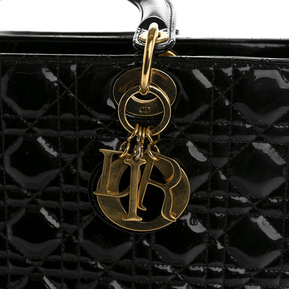 Christian Dior Patent Cannage Large Lady Dior Black 11 of 15