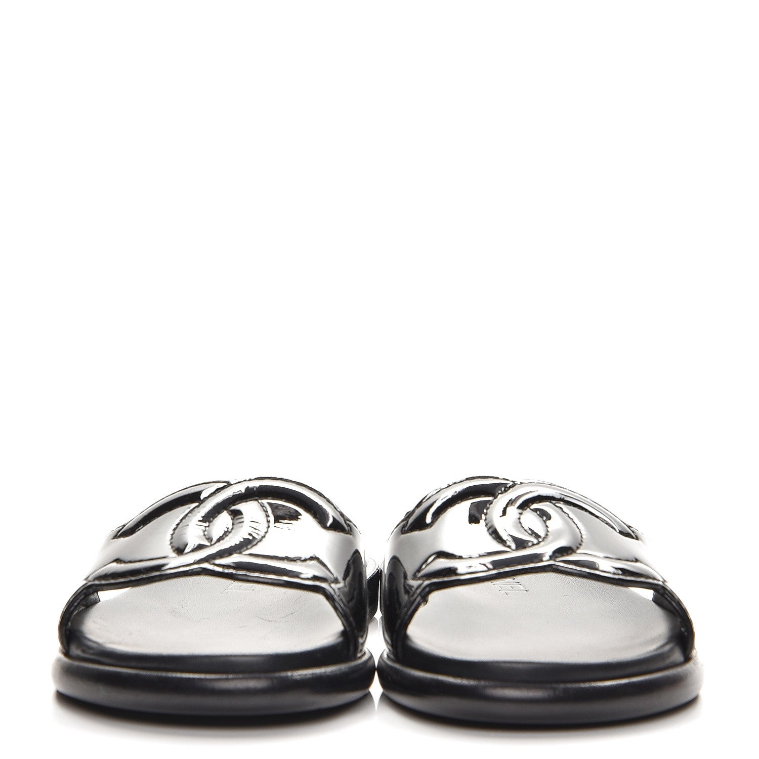 Chanel Patent Calfskin CC Slip On Mules 35 Black 3 of 10