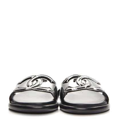 Chanel Patent Calfskin CC Slip On Mules 35 Black 3 of 10