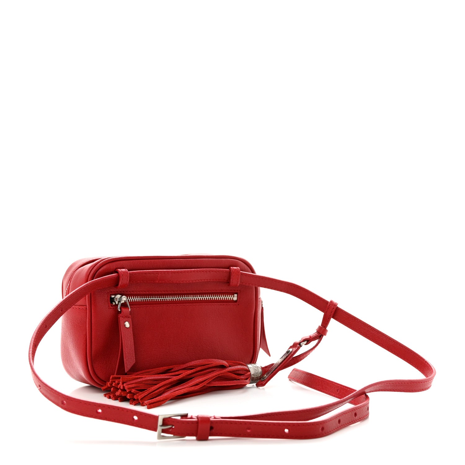 Saint Laurent Lambskin Monogram Lou Belt Bag Red 3 of 12