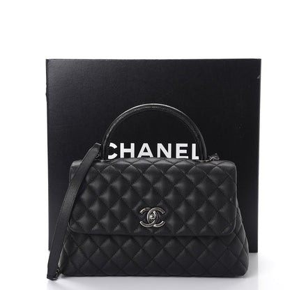 Chanel Caviar Lizard Quilted Small Coco Handle Flap Black 8 of 8