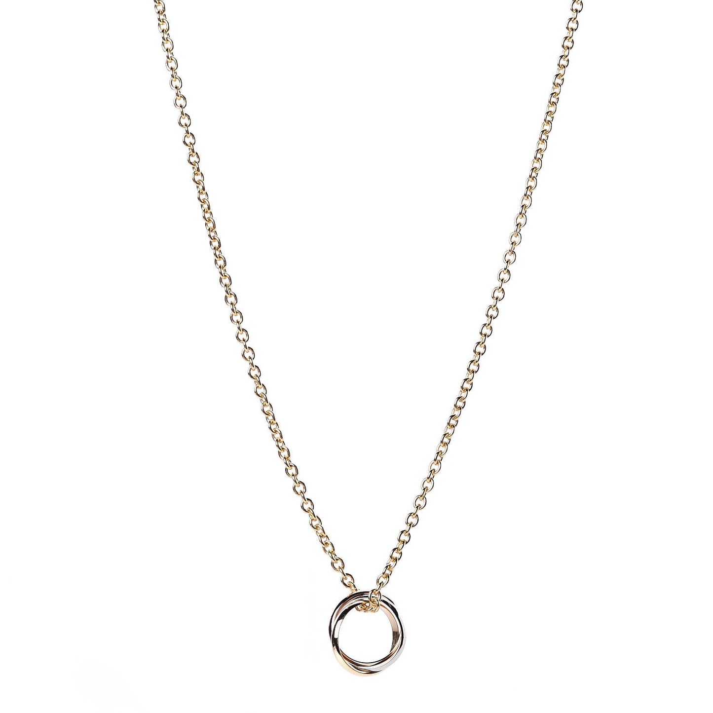 18K Pink Yellow White Gold Trinity Pendant Necklace