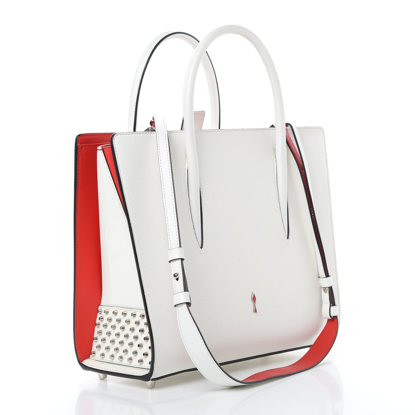 Calfskin Empire Studded Medium Paloma Snow