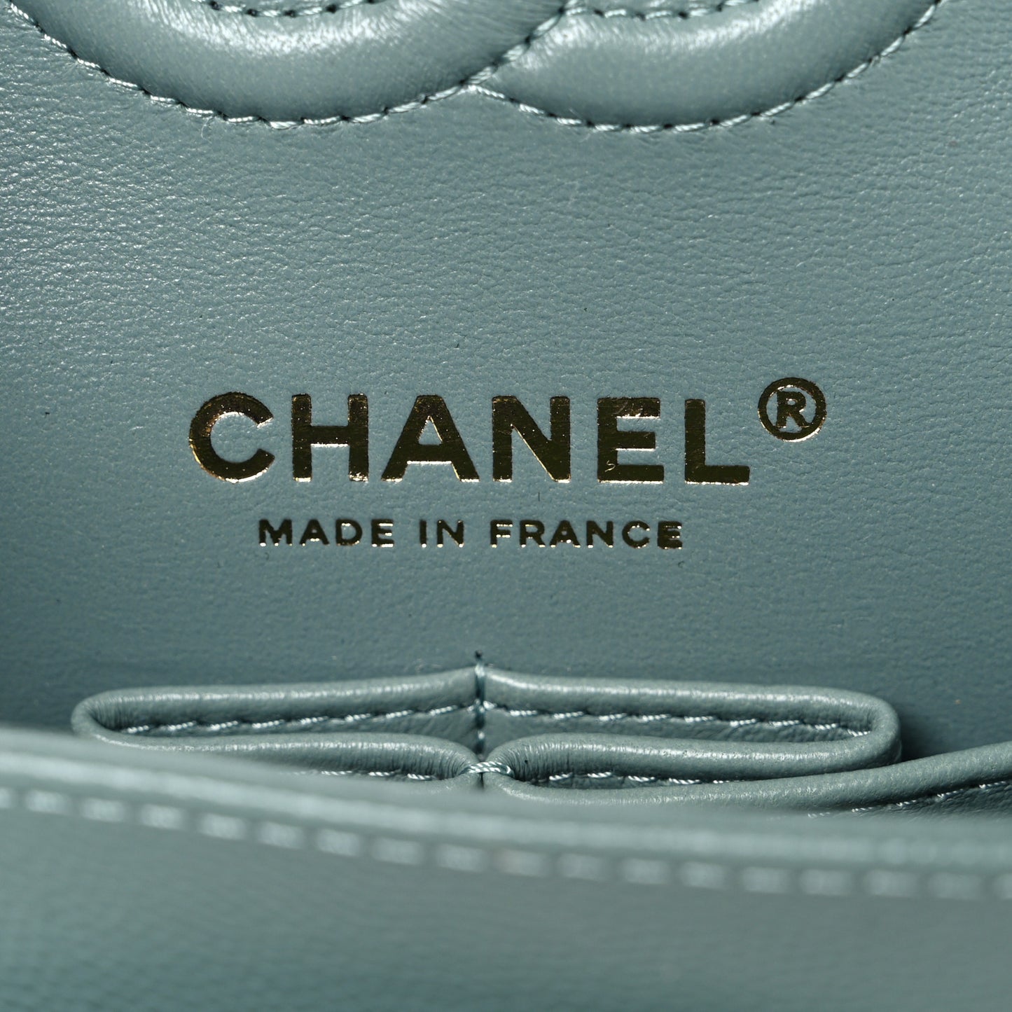 Caviar Quilted Small Double Flap Light Blue