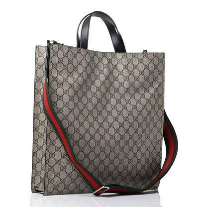 Gucci Soft GG Supreme Monogram Web Vertical Tote Black 4 of 10