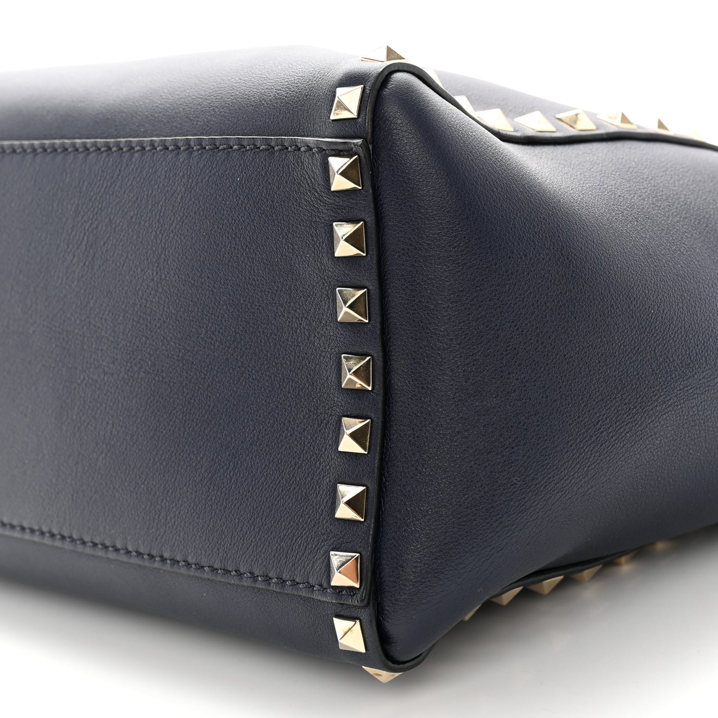 Vitello Rockstud Double Handle Tote Marine