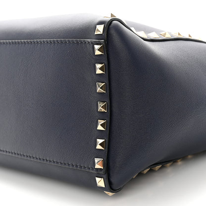 Valentino Garavani Vitello Rockstud Double Handle Tote Marine 10 of 14