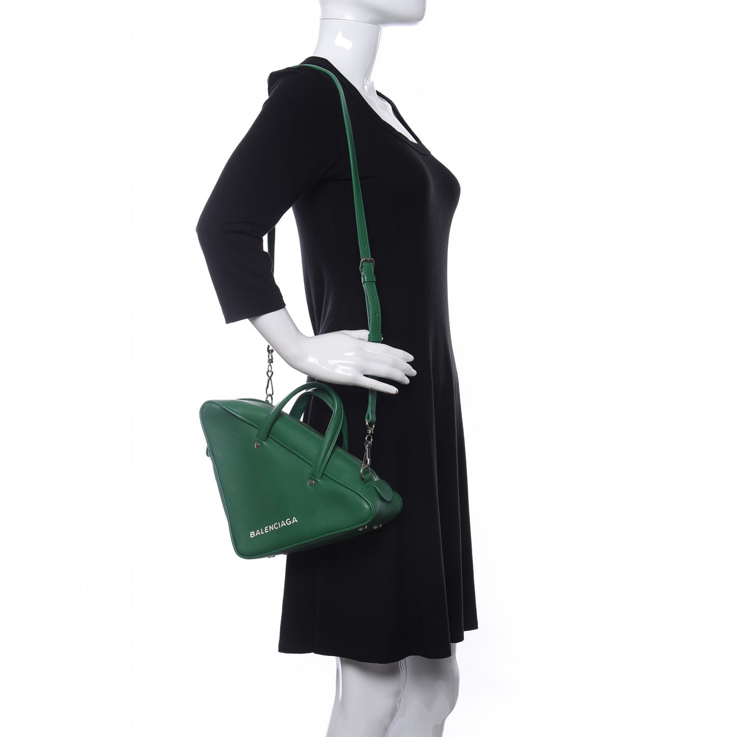 Shiny Day Calfskin S Triangle Duffle Vert Irlandais