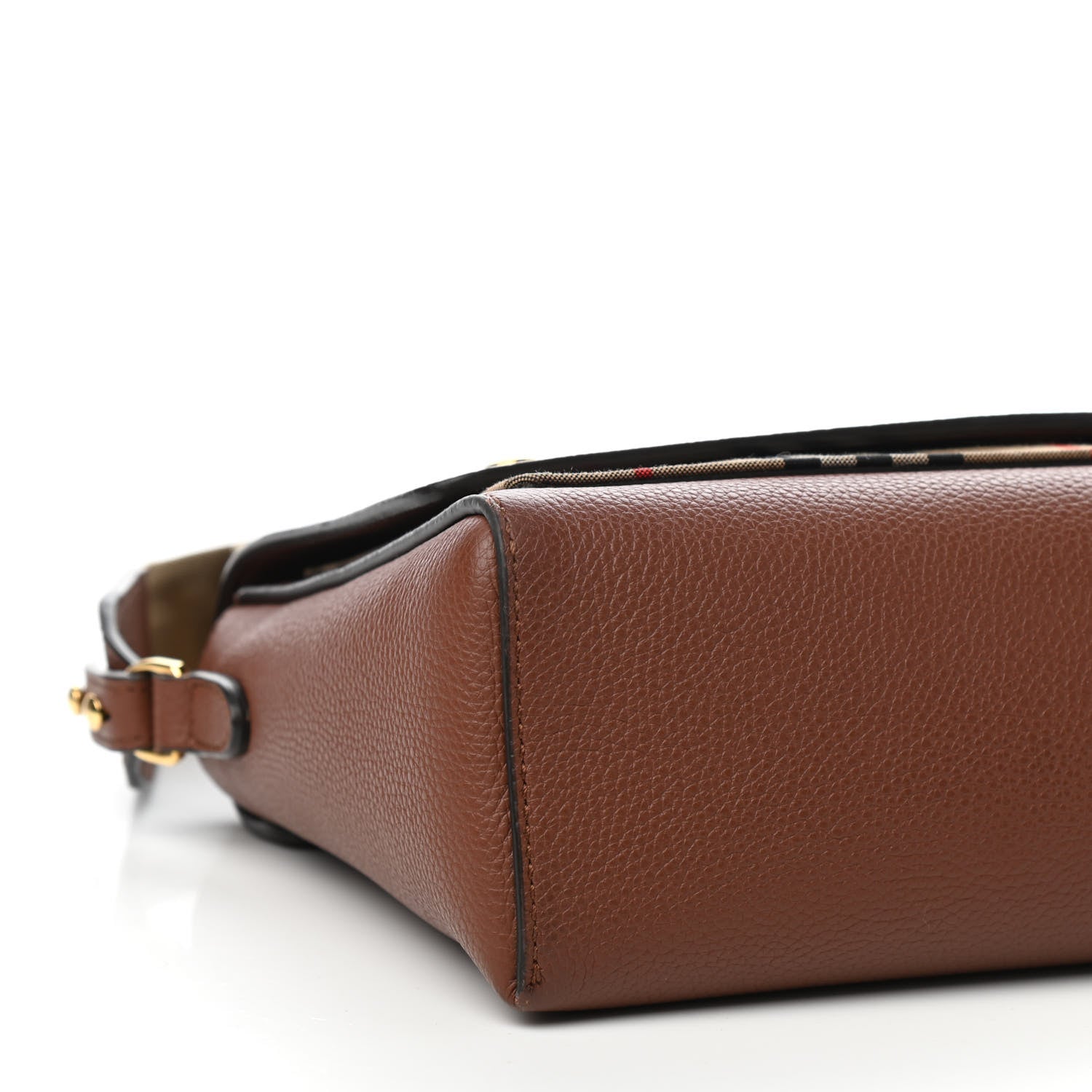 Burberry Calfskin Vintage Check Note Crossbody Bag Tan 7 of 9
