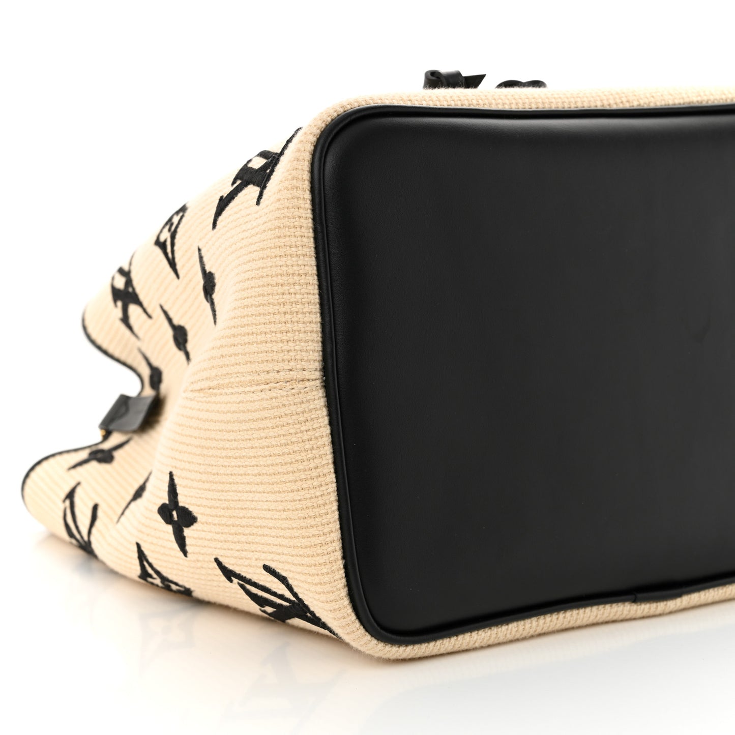 Cotton Monogram Embroidered Neonoe MM Beige Black