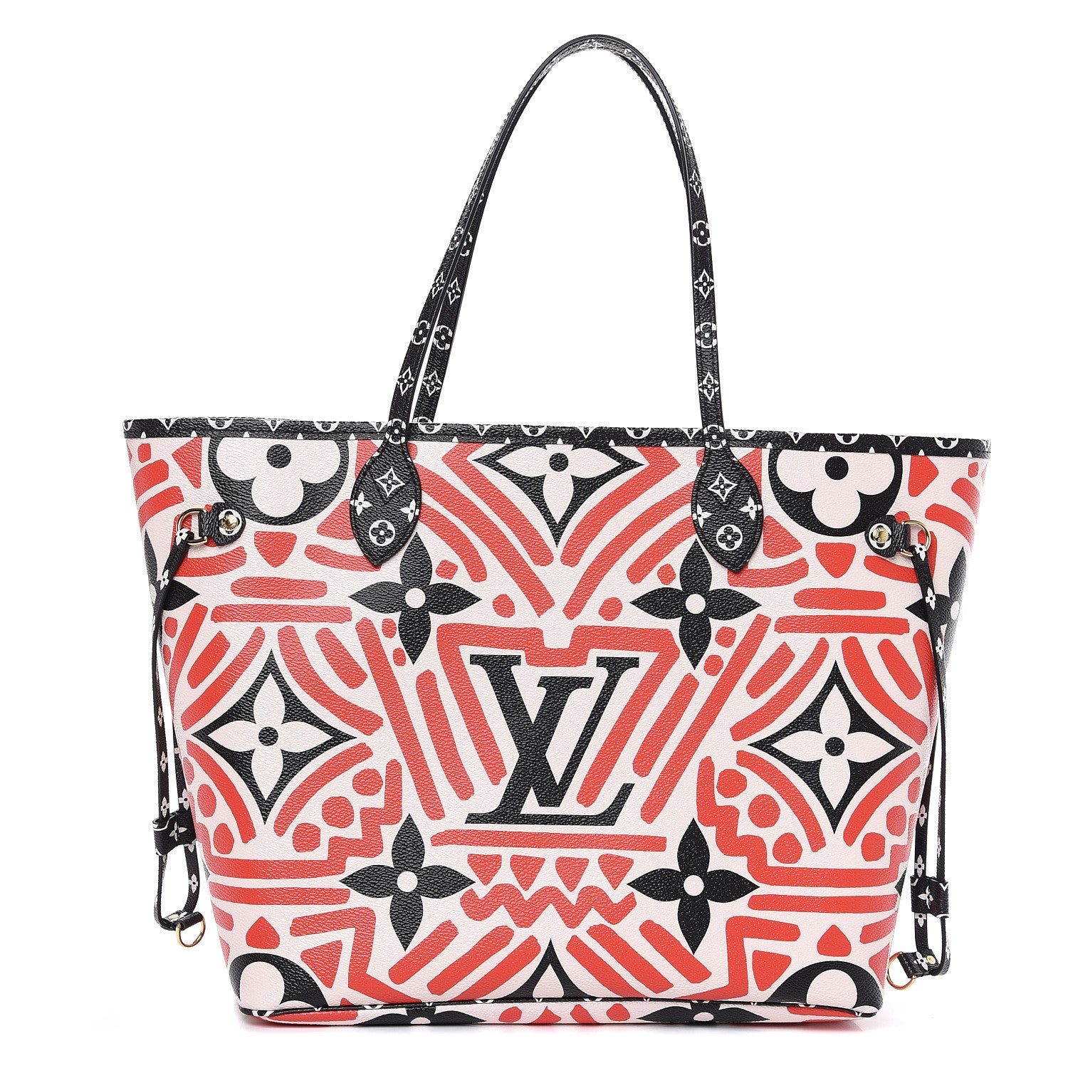 Louis Vuitton Monogram Giant Crafty Neverfull MM Creme Rouge Black 1 of 9