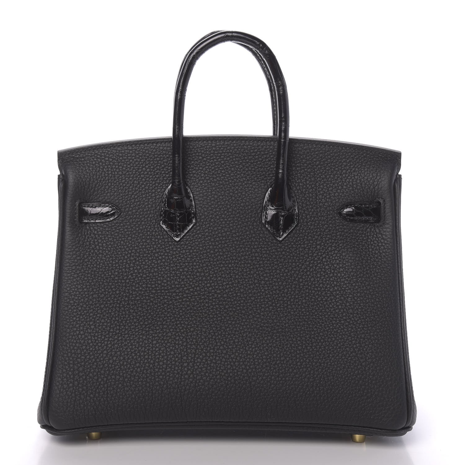 Hermes Togo Shiny Niloticus Crocodile Birkin Touch 25 Black 4 of 38