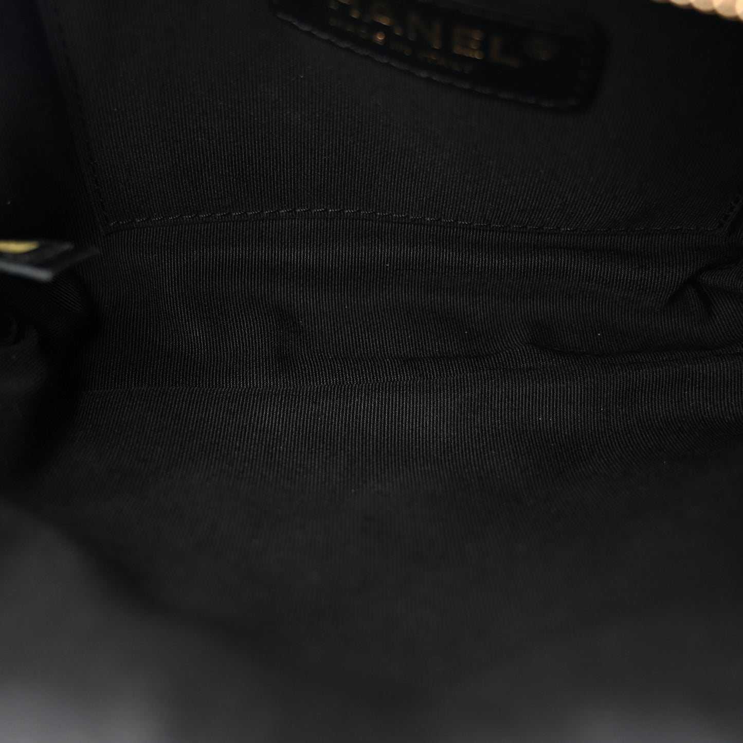 Calfskin Quilted Waist Bag Black
