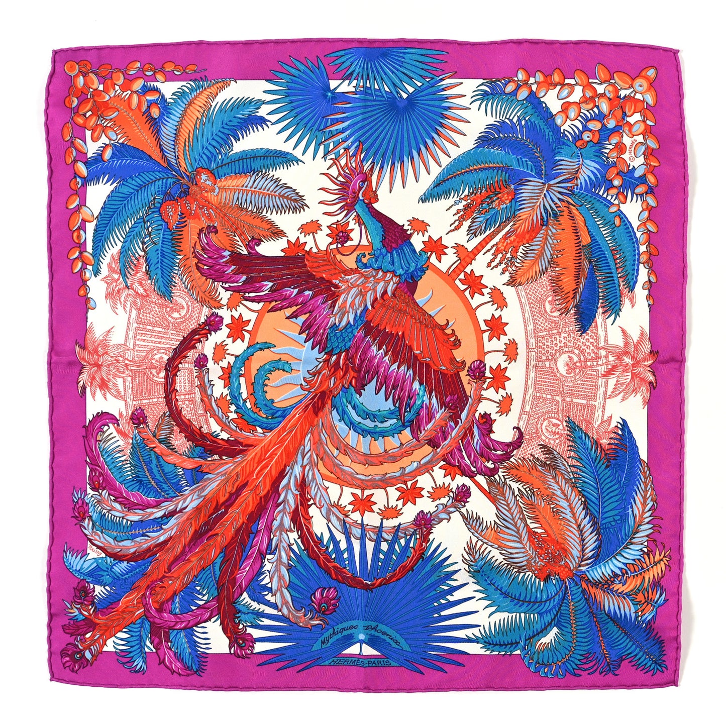 Silk Mythiques Phoenix Coloriage Scarf 45 Fuchsia