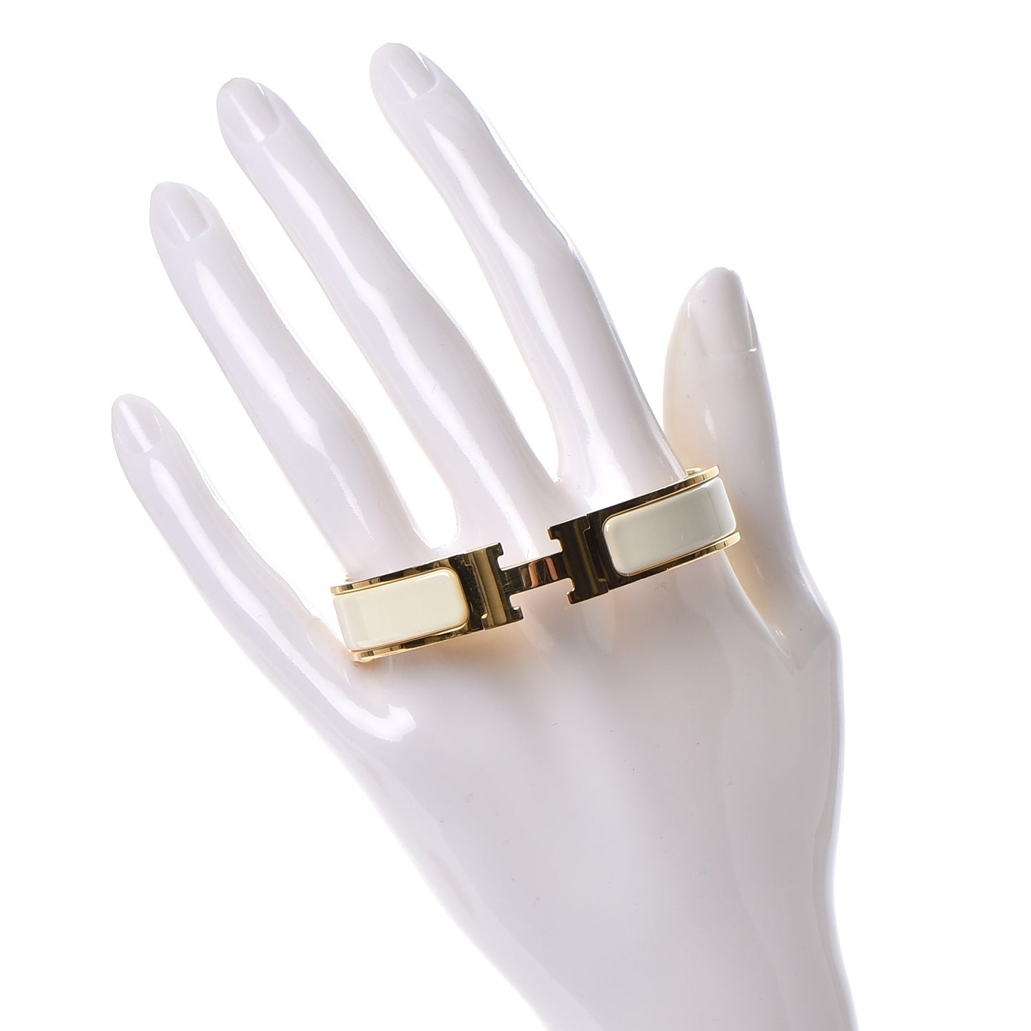 Enamel Narrow Clic Clac H Bracelet PM Craie