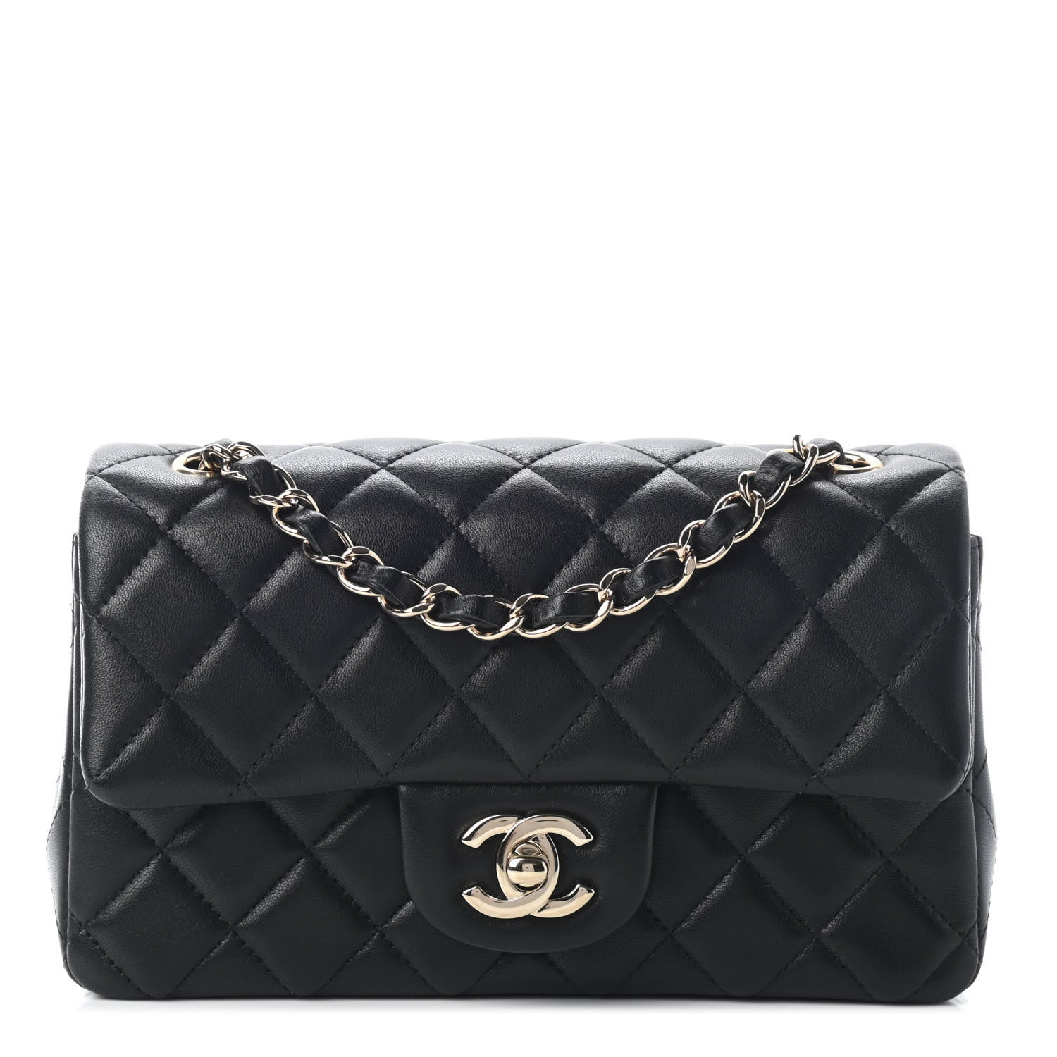 Chanel Lambskin Quilted Mini Rectangular Flap Black 1 of 8