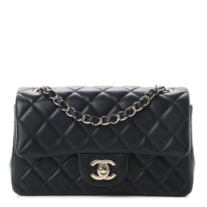 Chanel Lambskin Quilted Mini Rectangular Flap Black 1 of 8