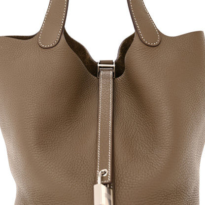 Hermes Taurillon Clemence Picotin Lock 22 MM Etoupe 8 of 11