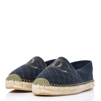 Chanel Fabric CC Espadrilles 40 Blue Green 2 of 8