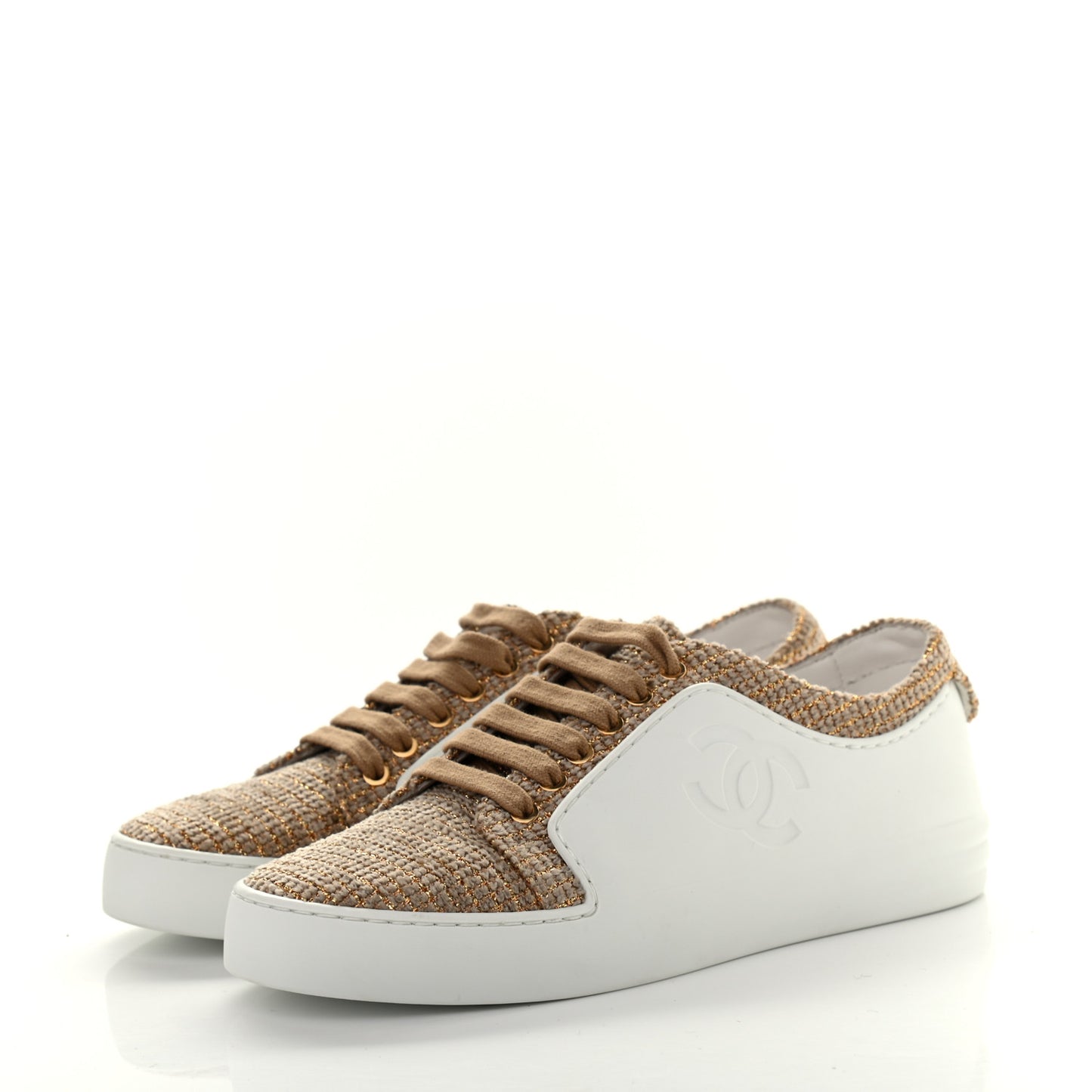 Fantasy Tweed Sneakers 35 Beige Gold