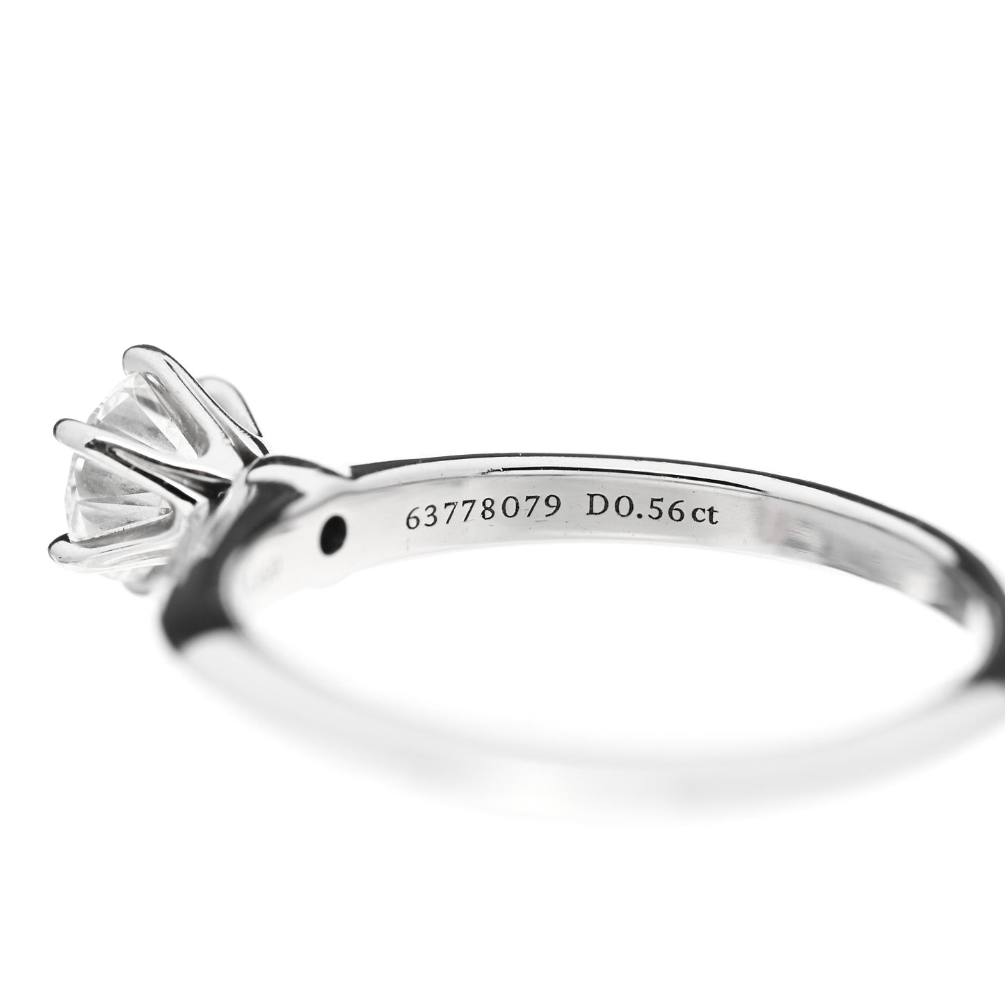 Platinum Diamond .56ct Solitaire Engagement Ring 53 6.5