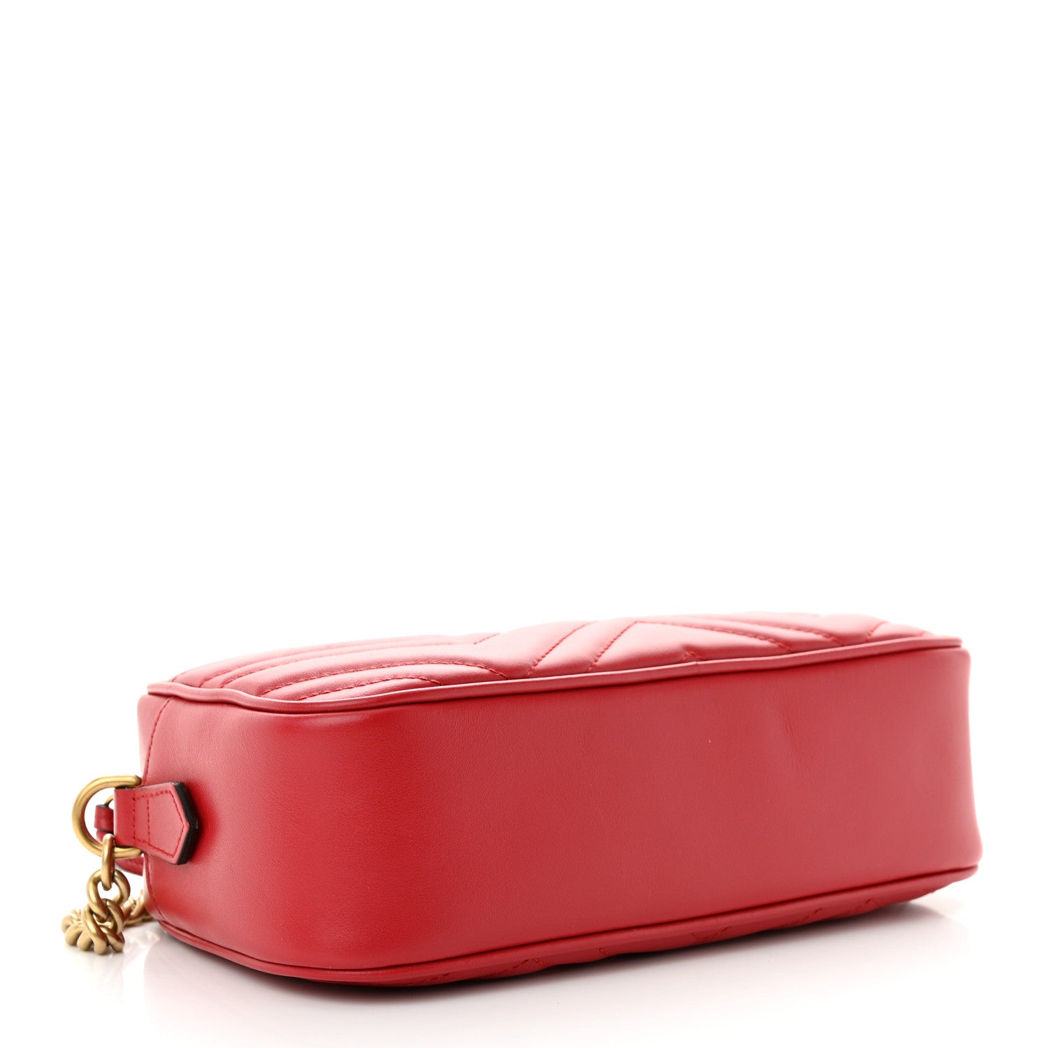 Gucci Calfskin Matelasse Small GG Marmont Chain Shoulder Bag Hibiscus Red 4 of 10