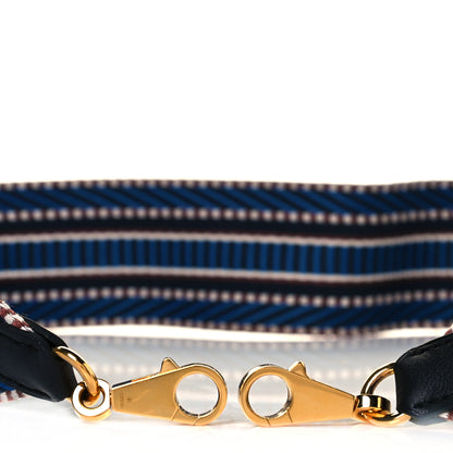 Hermes Toile Swift 50mm Sangle Cavale Shoulder Strap Bleu Zellige Indigo Black 3 of 6