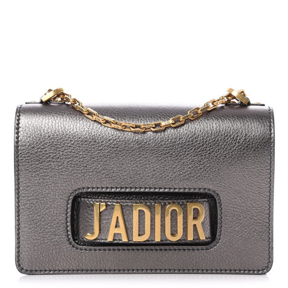 Christian Dior Metallic Grained Calfskin J'Adior Chain Flap Bag Gunmetal 1 of 7